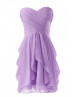 Mini Sweetheart Neckline Chiffon Ruched Knee Length Bridesmaid Dress